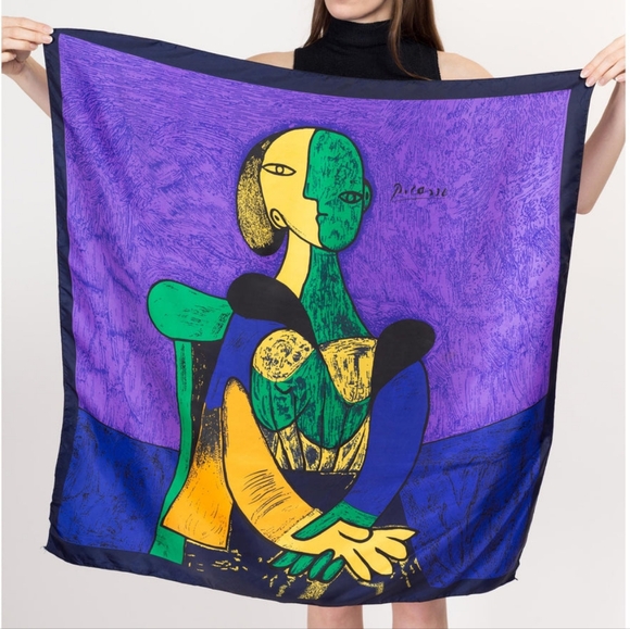 Picasso Accessories - Vintage 80s Picasso Silk Square Scarf